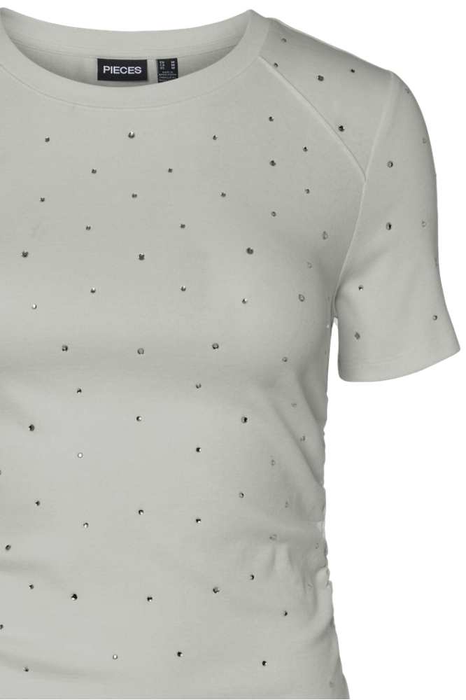 PCTYLER SS RHINESTONE TEE BC 17157371 LIGHT GREY MELANGE